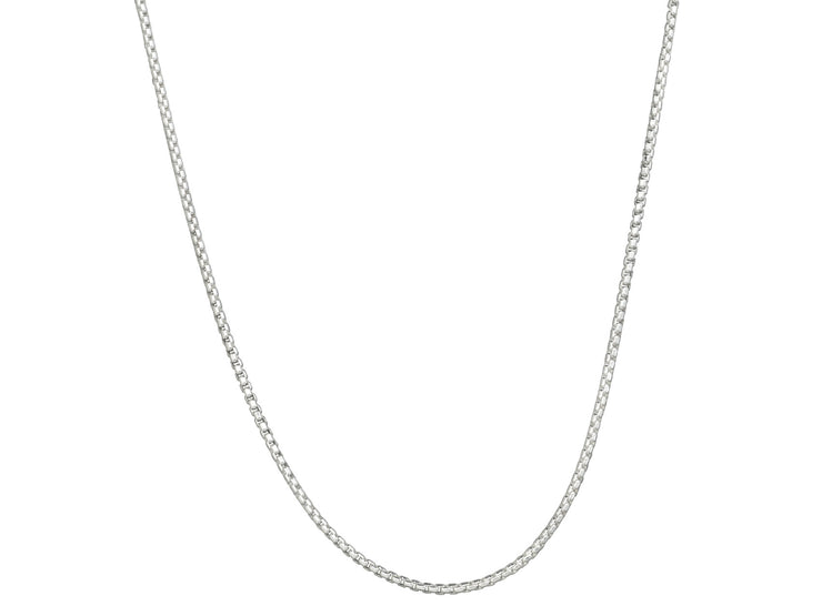 Lola Rounded Box Chain 3mm Necklace - Silver