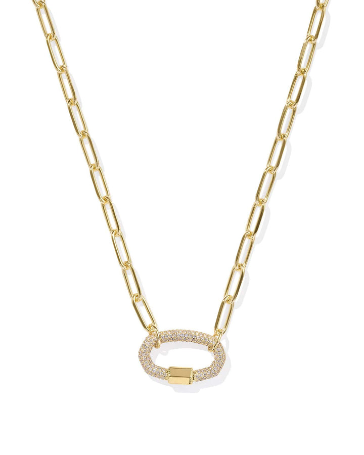 Kendra Scott Emery Gold Link and Chain Necklace in White Crystal Kendra Scott Emery Gold Link and Chain Necklace in White Crystal Necklaces