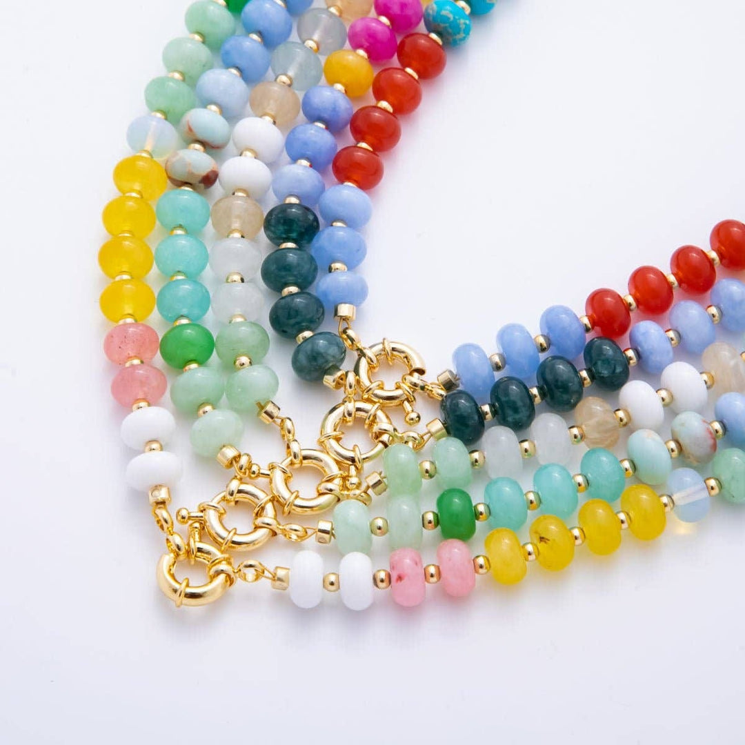 Build Your Own Pendant Necklace - 18kt Gold Plated Colorful Candy Gem Base Build Your Own Pendant Necklace - 18kt Gold Plated Colorful Candy Gem Base