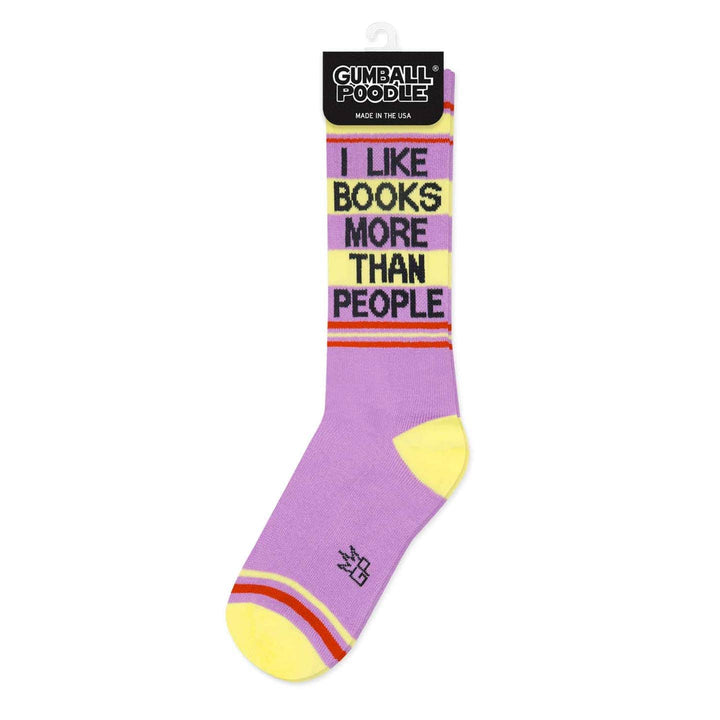 I Like Books More Than People Premium Cotton Gym Socks I Like Books More Than People Socks | Gumball Poodle Socks
