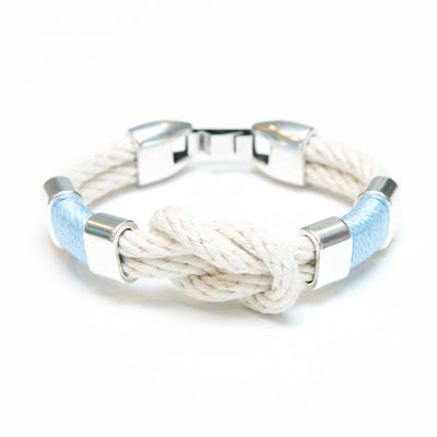 Starboard Bracelet - Ivory, light blue & Silver