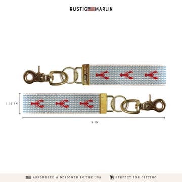 Lobster Blue Stripe Keychain