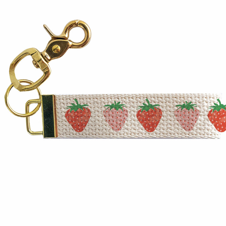 Pink Strawberry Keychain
