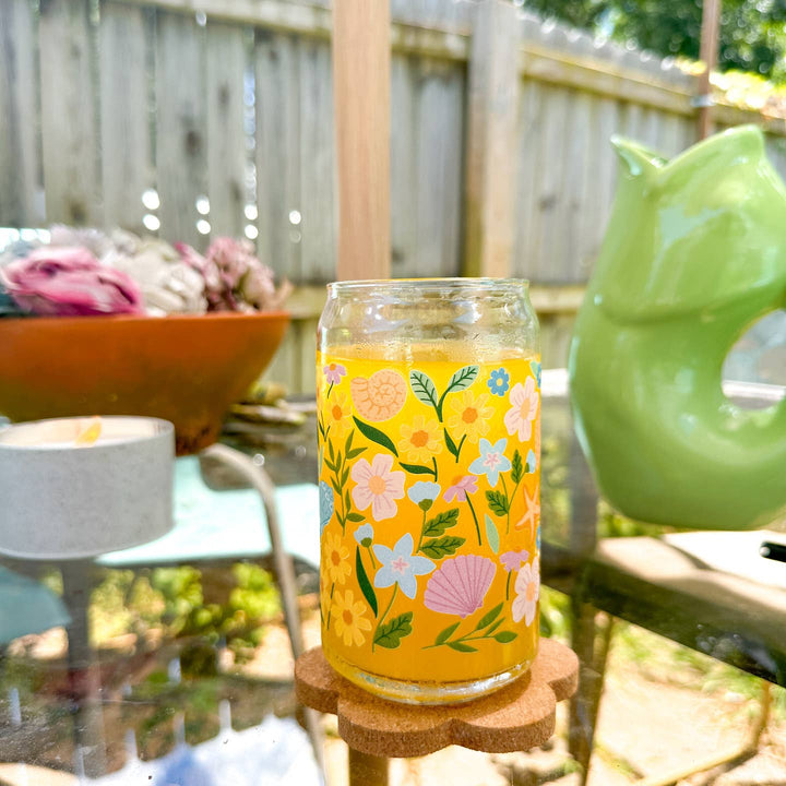 Petals and Shells 16 oz Glass