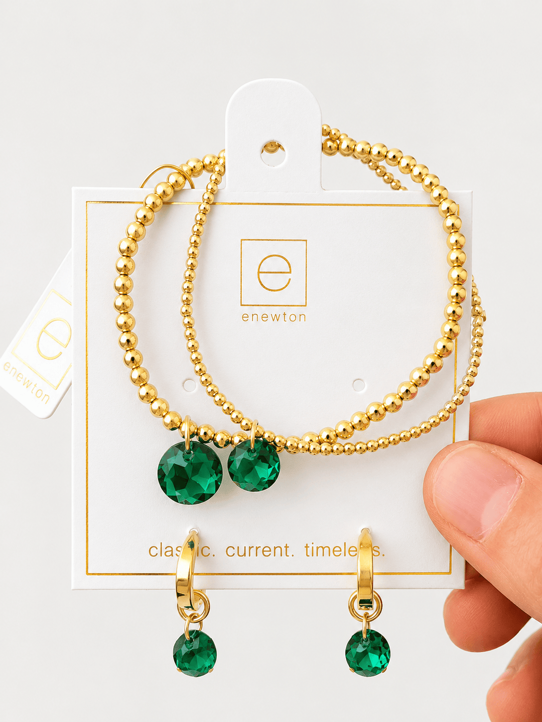 Enewton Reflections Peridot Green Crystal Birthstone Bracelet – 2mm 14kt Gold-Filled