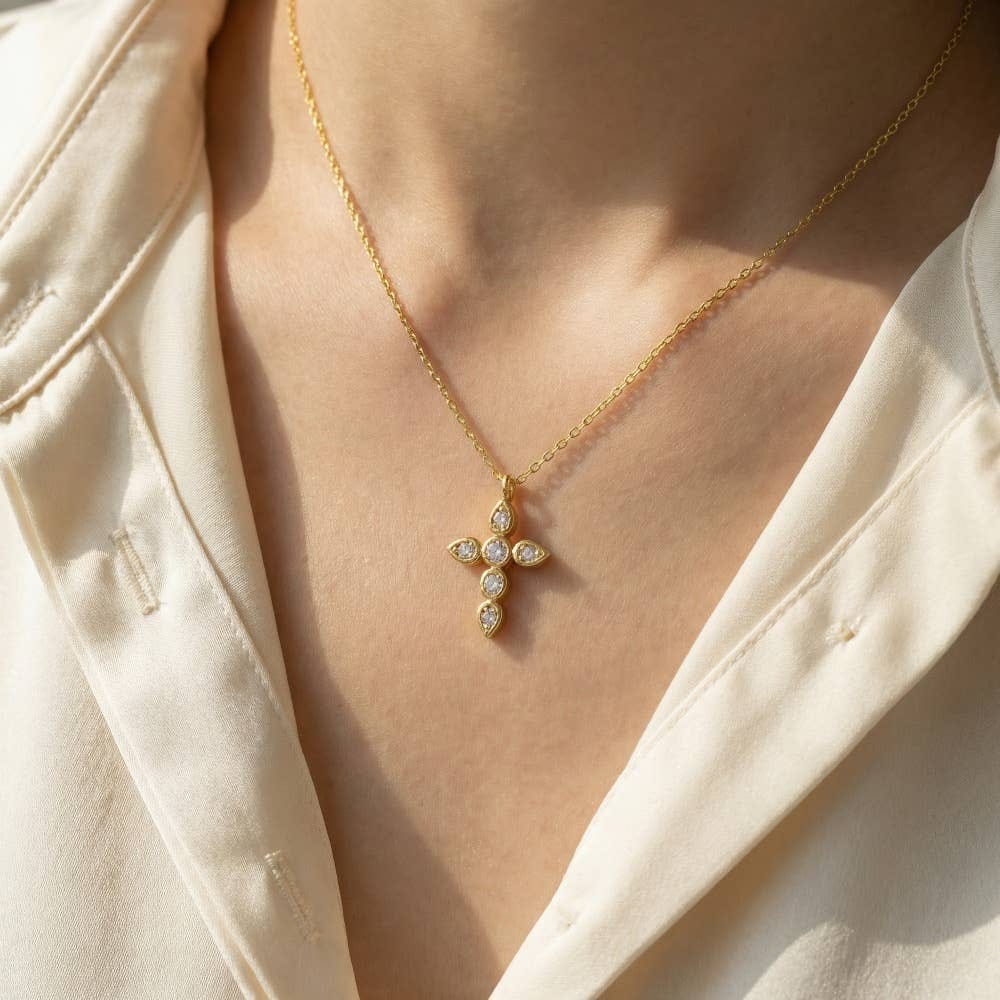 Cz Cross Necklace
