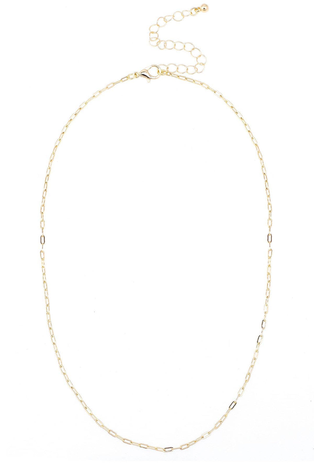 Micro Paperclip  Charm Bar Necklace