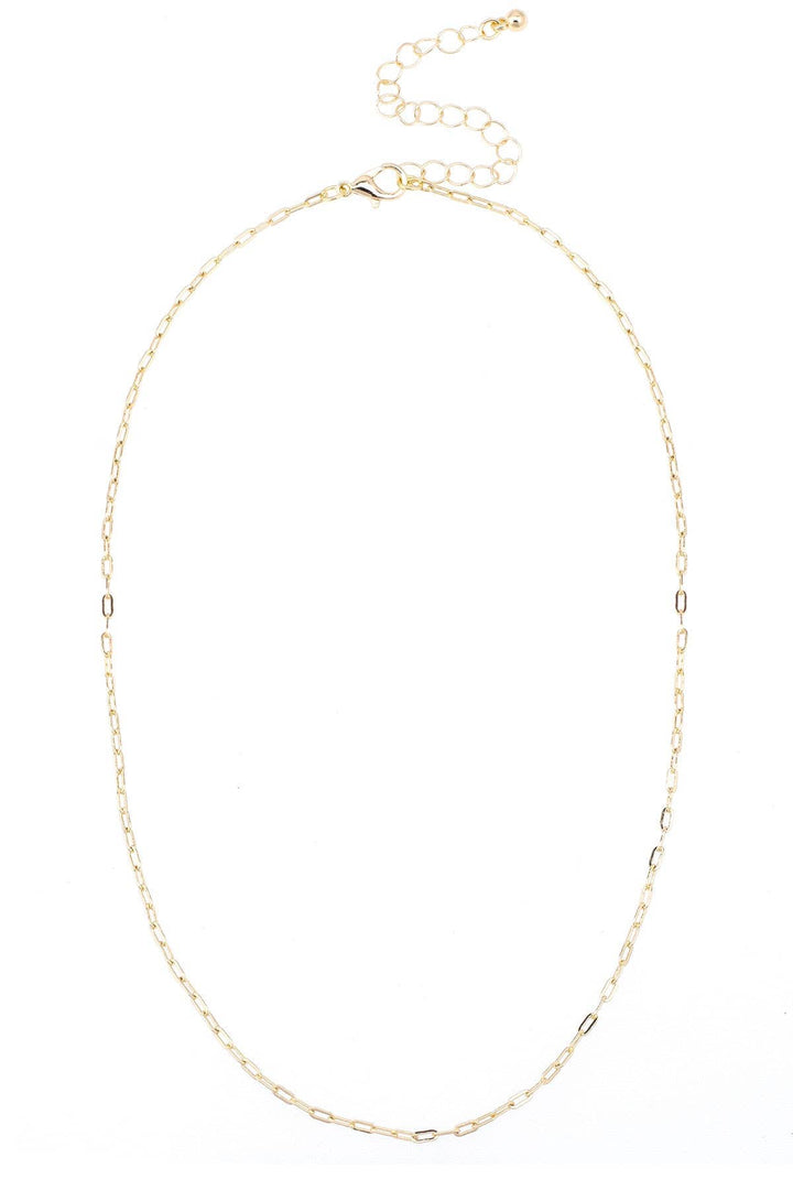 Micro Paperclip  Charm Bar Necklace