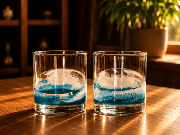 Resin Art Rocks Glass Resin Art Rocks Glass 12 oz – Single Handcrafted Glass Ocean Vibes Home