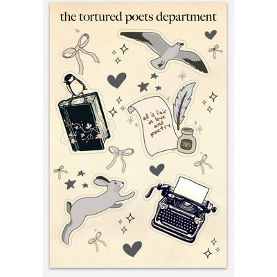 The Tortured Poets Society Swiftie Sticker Sheet