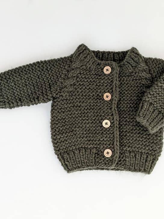 Baby Garter Stitch Sweater - Loden – Owl