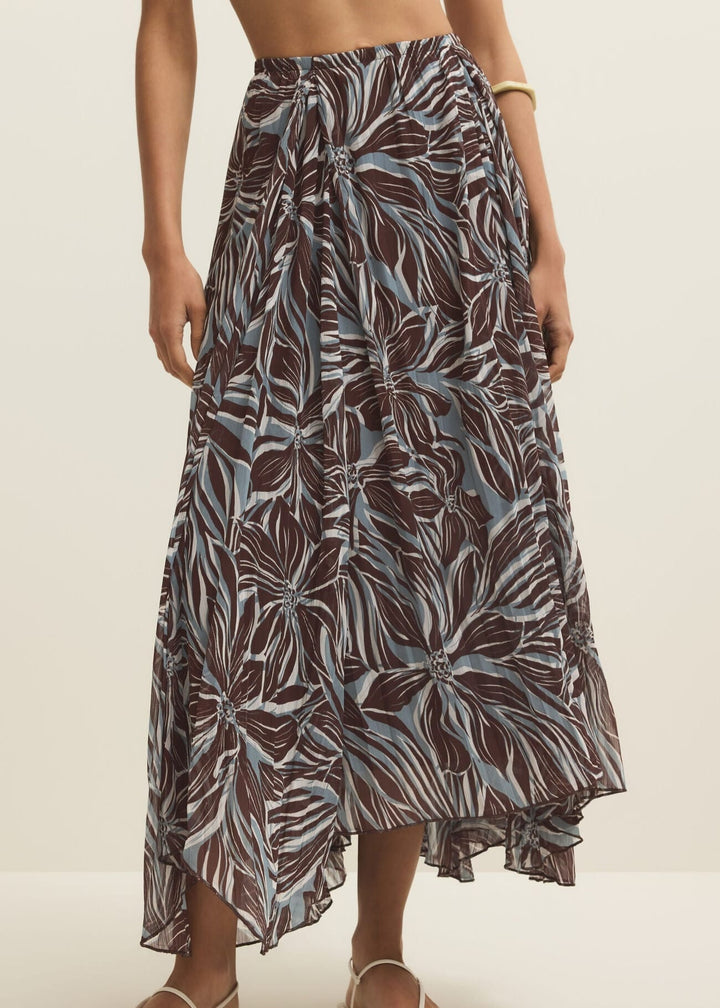 Z Supply Vitoria Zinn Floral Maxi Skirt in Chocolate Cherry