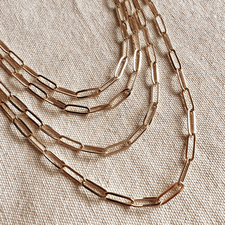 Waterproof Gold Filled Paperclip Chain