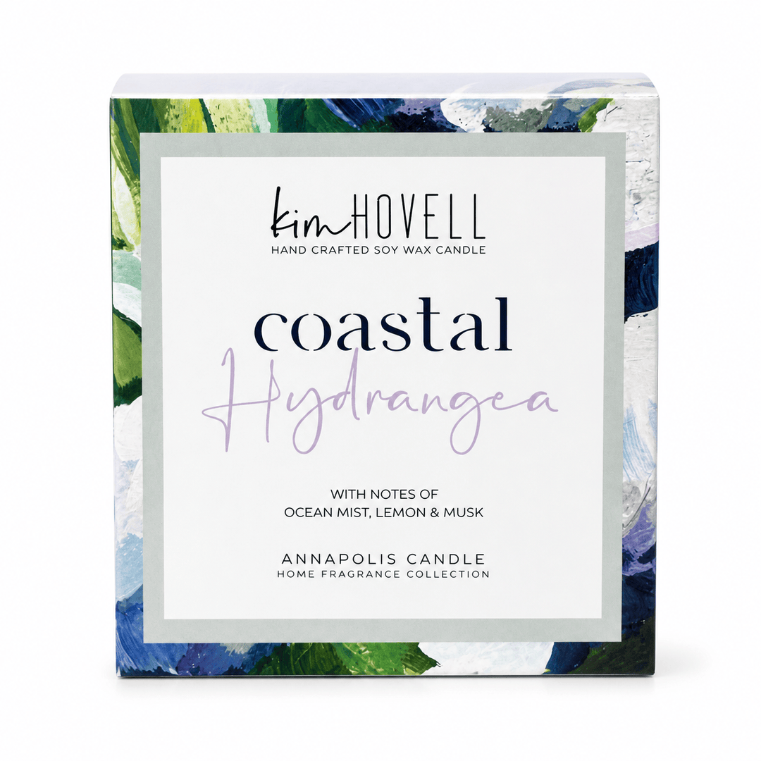 Coastal Hydrangea Boxed Candle – Kim Hovell x Annapolis Candle