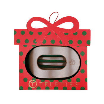Teleties Holiday Flat Round Clip Ornament Gift TELETIES Holiday Flat Round Hair Clip Ornament Gift Accessories