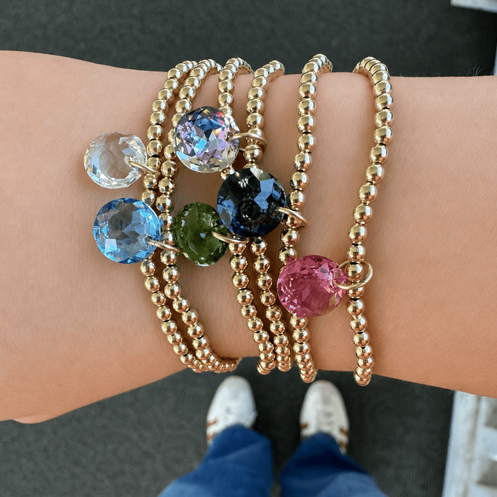 Enewton Reflections Red Garnet Crystal Birthstone Bracelet – 3mm 14kt Gold-Filled