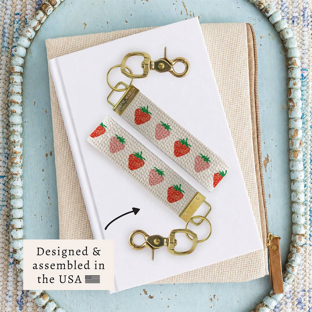Pink Strawberry Keychain