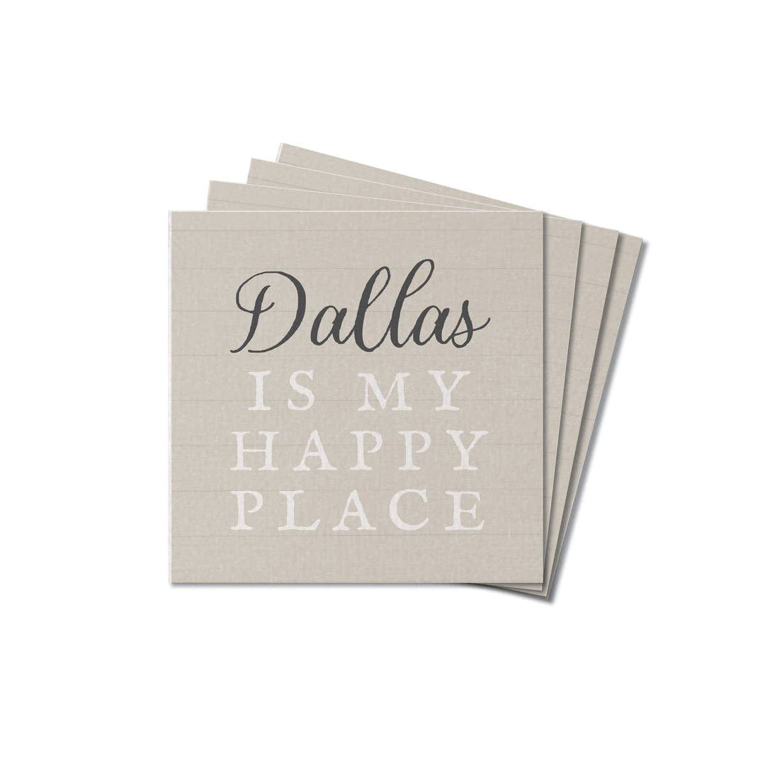Happy Place Neutral Wood Coasters