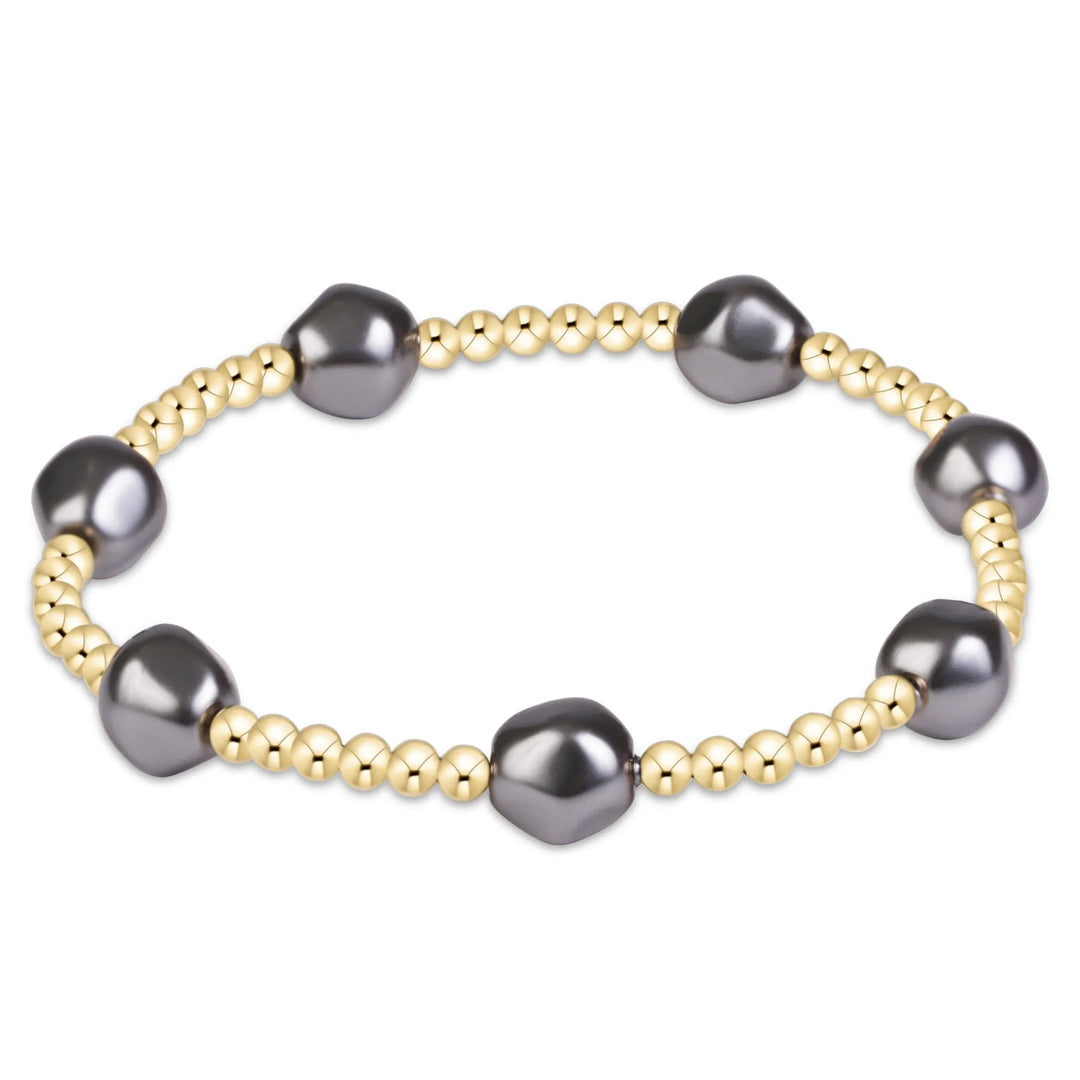 Enewton Admire Pearl Dark Grey 3mm Gold Bracelet Enewton Admire Dark Grey Pearl 3mm Bracelet | The Red Owl Bracelet