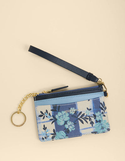 Spartina 449 Slimcard Coinpurse Serpentine Floral Pane Blue