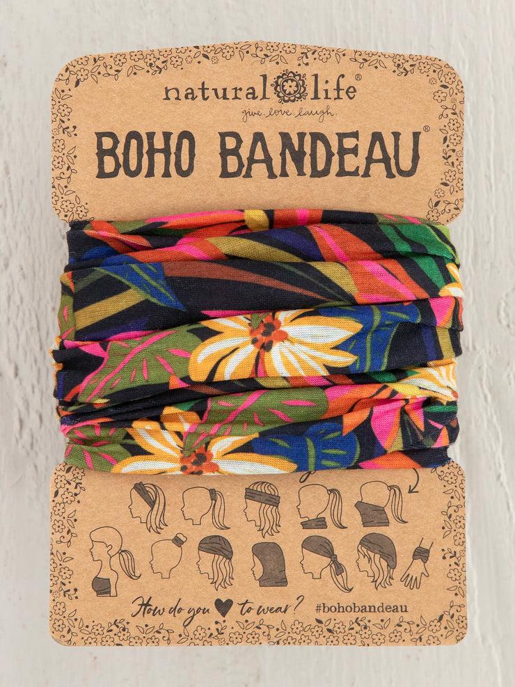 Black Tropical Boho Bandeau