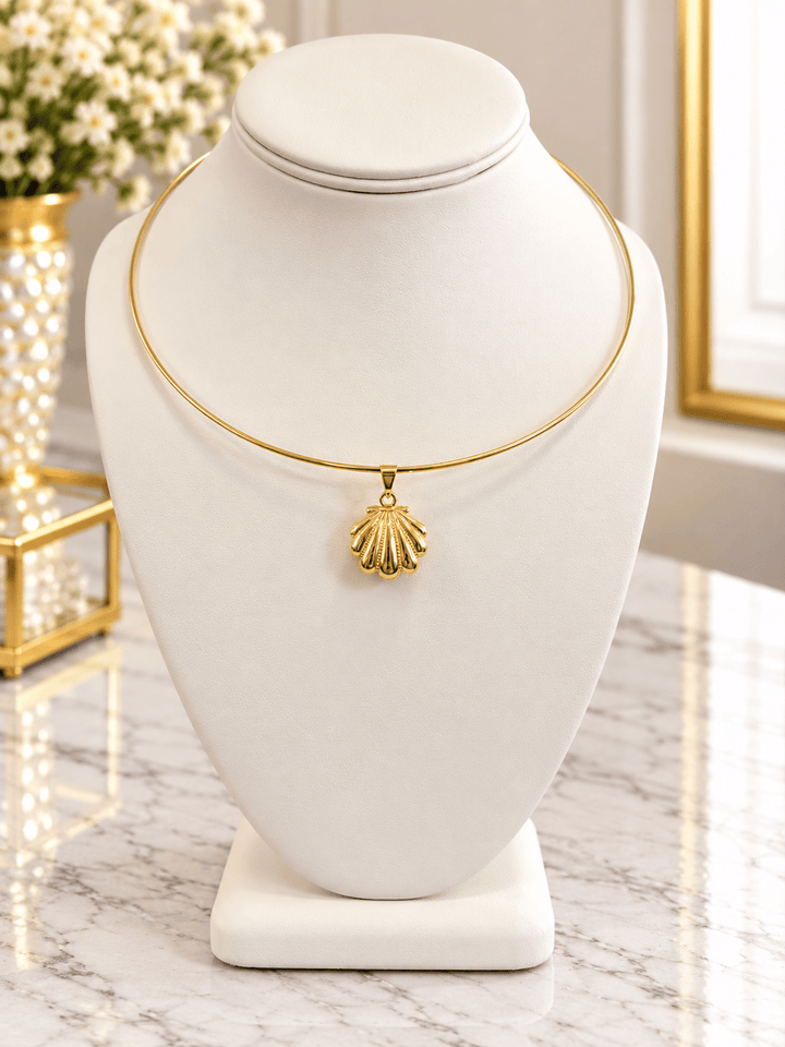 Coastal Shell Locket Pendant 18kt Gold-Plated Shell Statement Pendant | The Red Owl Pendant Bar