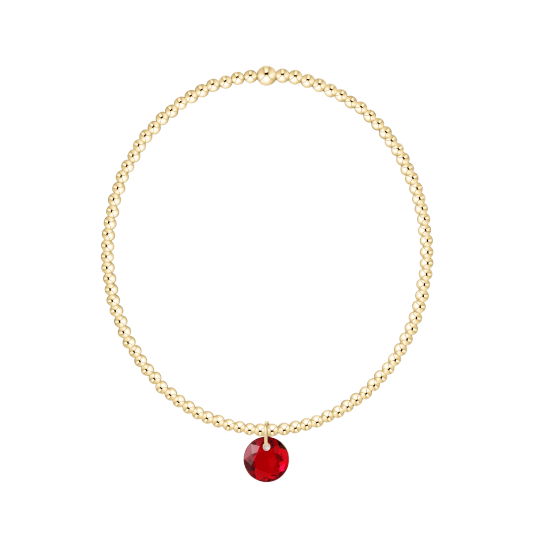 Enewton Reflections Red Garnet Crystal Birthstone Bracelet – 2mm 14kt Gold-Filled