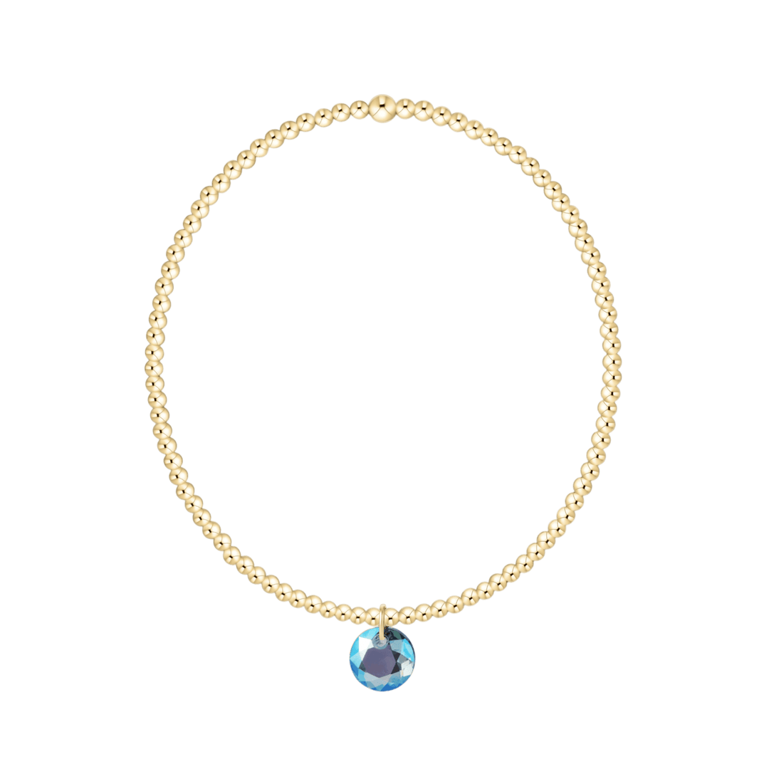 Enewton Reflections Aqua Blue Crystal Birthstone Bracelet – 2mm 14kt Gold-Filled
