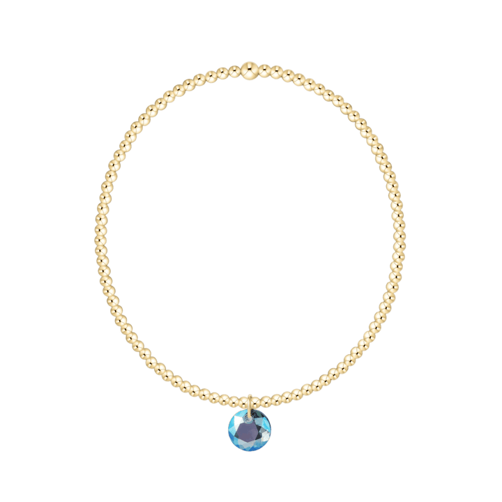 Enewton Reflections Aqua Blue Crystal Birthstone Bracelet – 2mm 14kt Gold-Filled