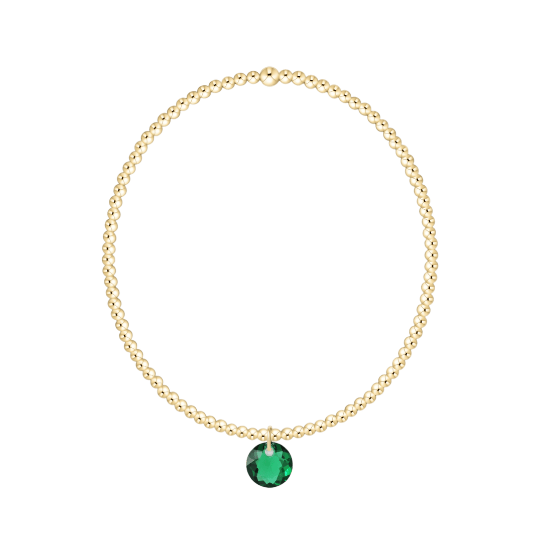 Enewton Reflections Emerald Green Crystal Birthstone Bracelet – 2mm 14kt Gold-Filled