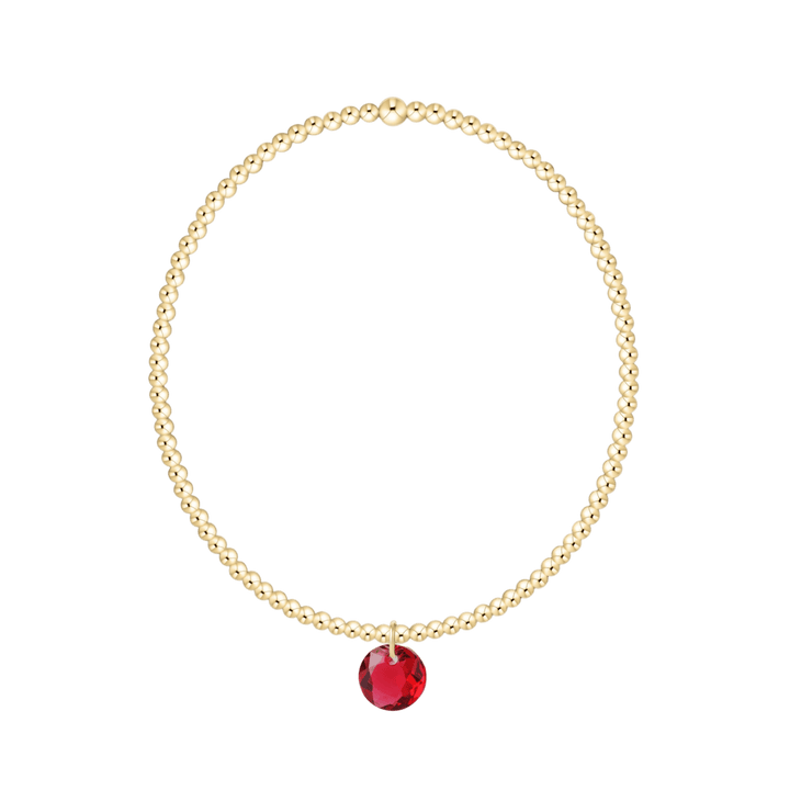 Enewton Reflections Ruby Red Crystal Birthstone Bracelet – 2mm 14kt Gold-Filled