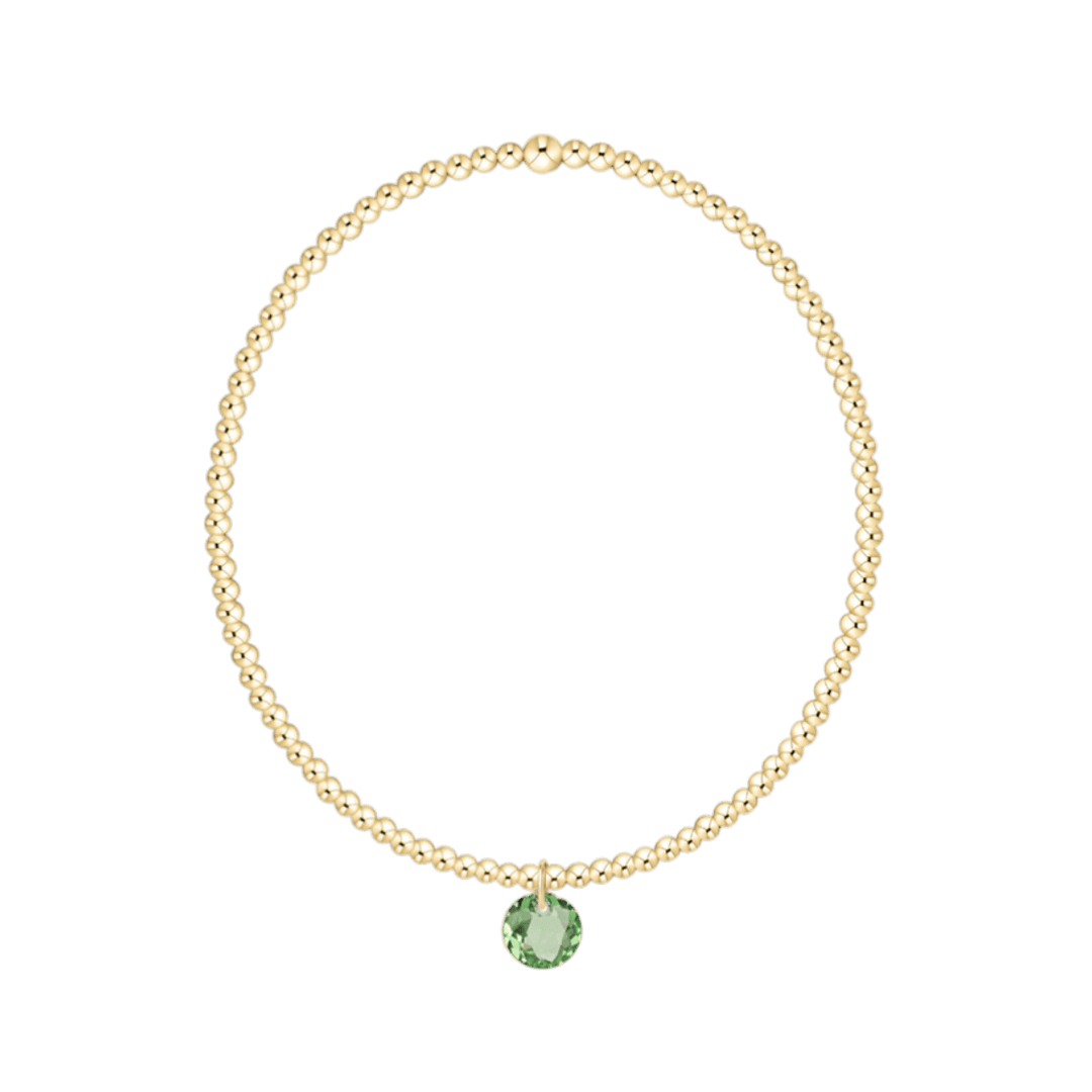 Enewton Reflections Peridot Green Crystal Birthstone Bracelet – 2mm 14kt Gold-Filled