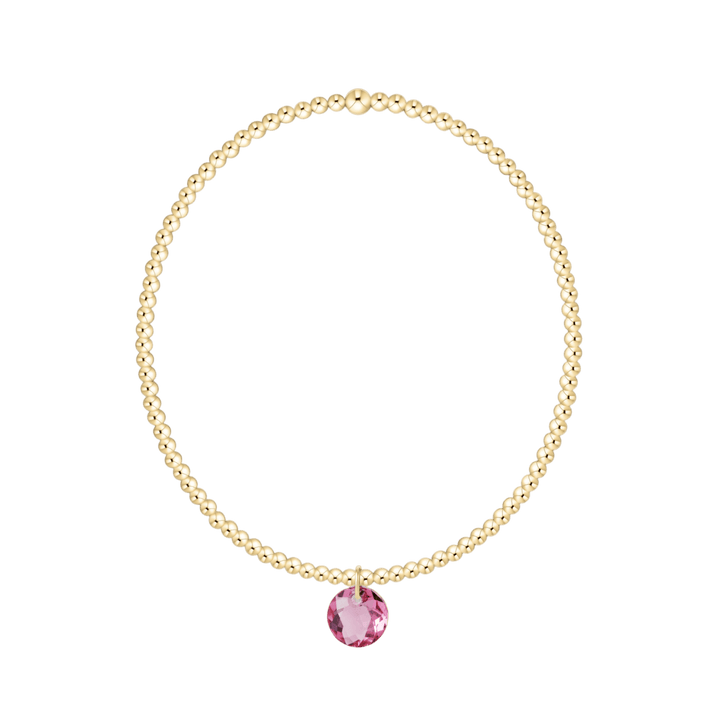 Enewton Reflections Pink Crystal Birthstone Bracelet – 2mm 14kt Gold-Filled