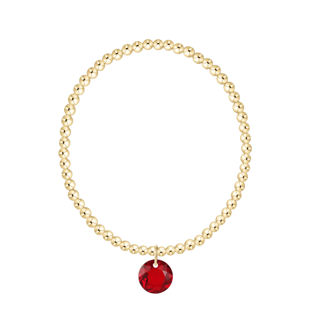 Enewton Reflections Red Garnet Crystal Birthstone Bracelet – 3mm 14kt Gold-Filled