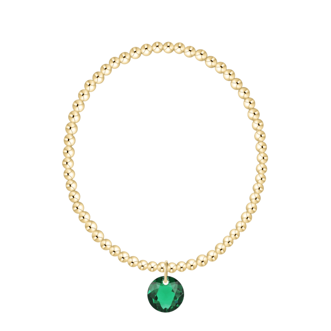 Enewton Reflections Green Emerald Crystal Birthstone Bracelet – 3mm 14kt Gold-Filled