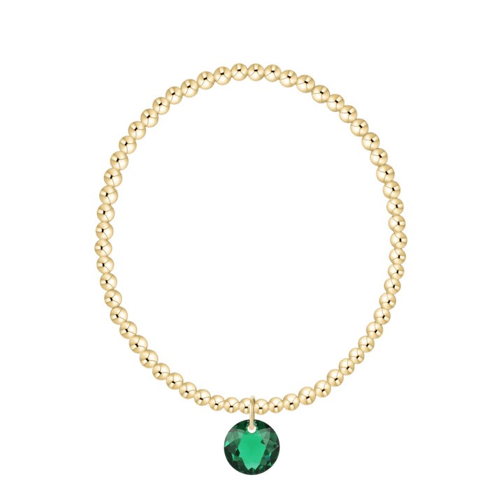 Enewton Reflections Green Emerald Crystal Birthstone Bracelet – 3mm 14kt Gold-Filled