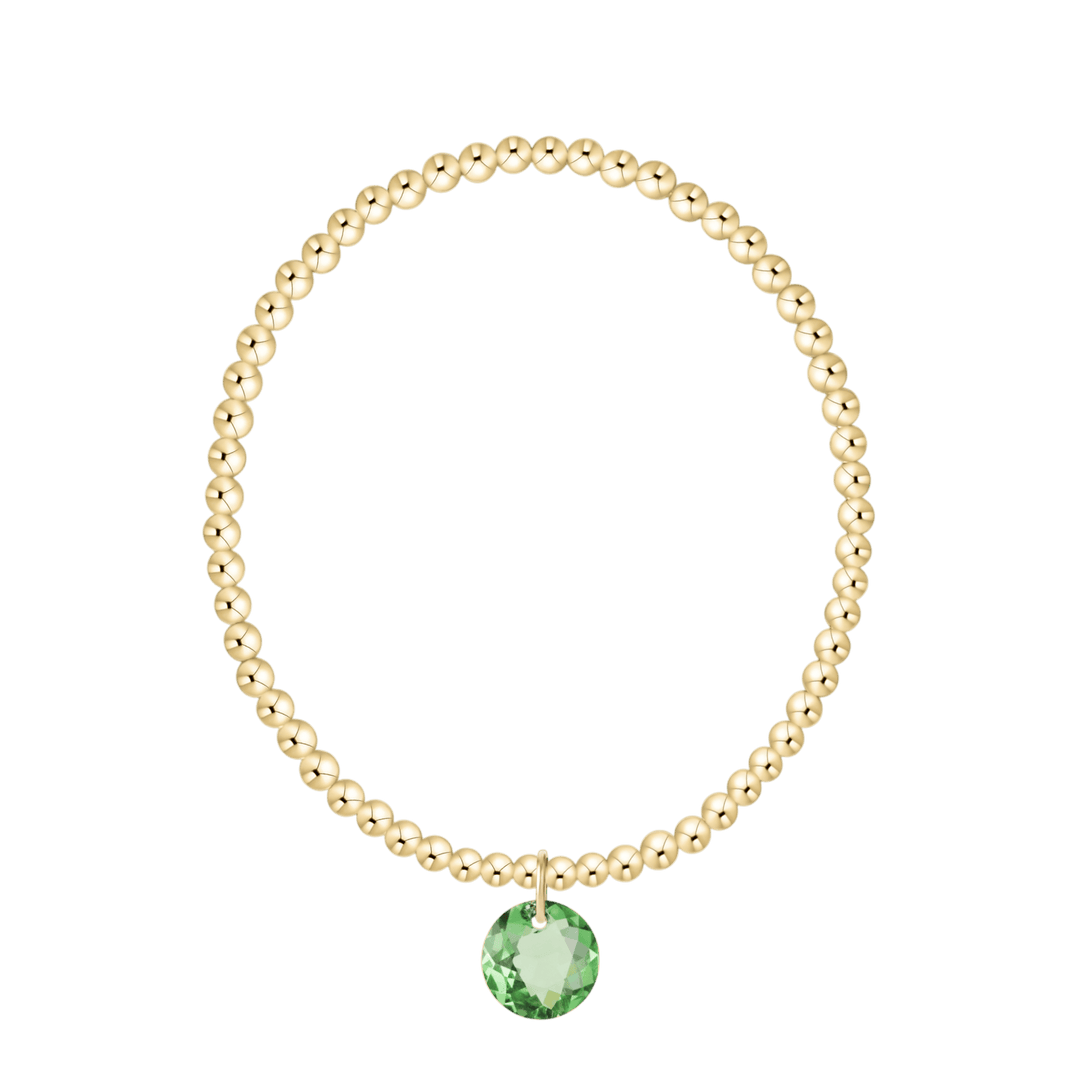 Enewton Reflections Green Peridot Crystal Birthstone Bracelet – 3mm 14kt Gold-Filled
