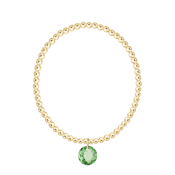 Enewton Reflections Green Peridot Crystal Birthstone Bracelet – 3mm 14kt Gold-Filled
