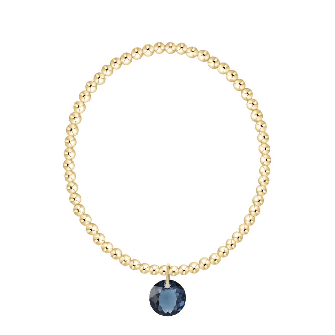Enewton Reflections Blue Sapphire Crystal Birthstone Bracelet – 3mm 14kt Gold-Filled