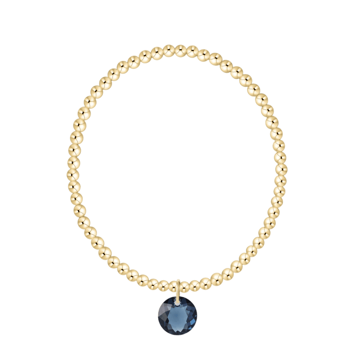 Enewton Reflections Blue Sapphire Crystal Birthstone Bracelet – 3mm 14kt Gold-Filled
