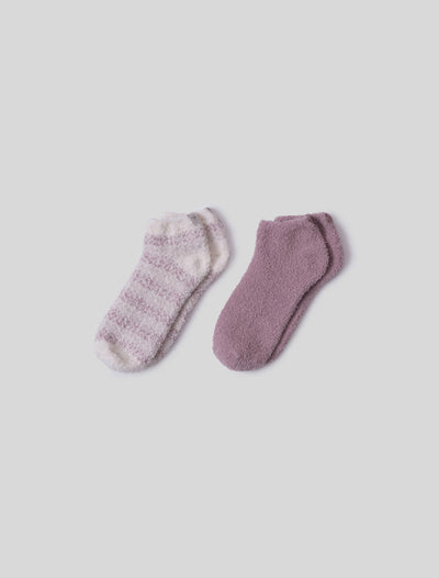 Barefoot DreamsCozyChic Heathered Stripe Ankle Sock Set