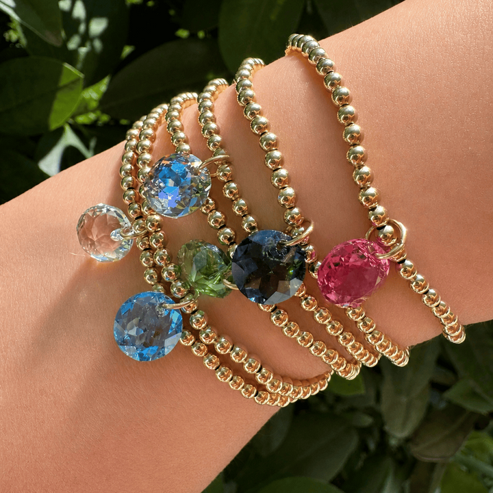 Enewton Reflections Red Garnet Crystal Birthstone Bracelet – 3mm 14kt Gold-Filled