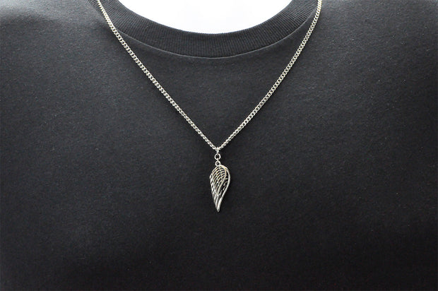 Stainless Steel Wings Pendant Necklace