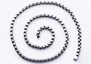 Stainless Steel Round Box Link Chain Necklace