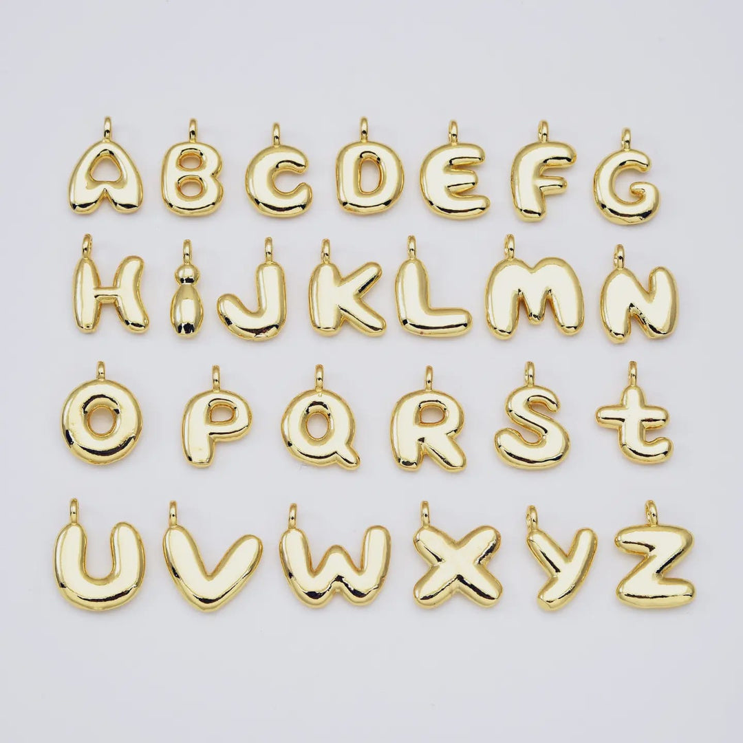 Tiny Bubble Letter Initial Charm