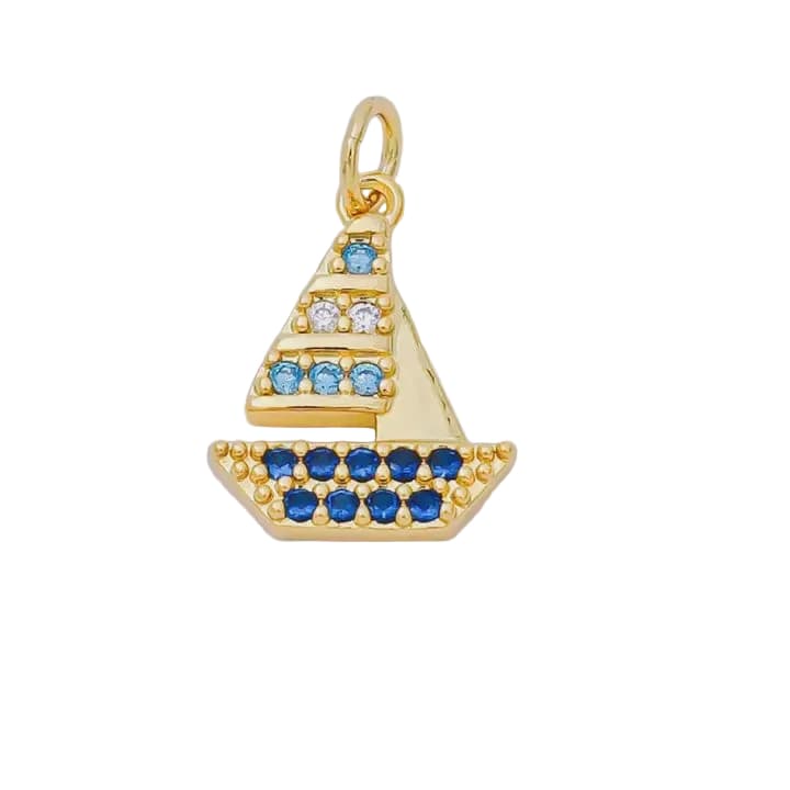 Sailboat Blue Pavé Charm