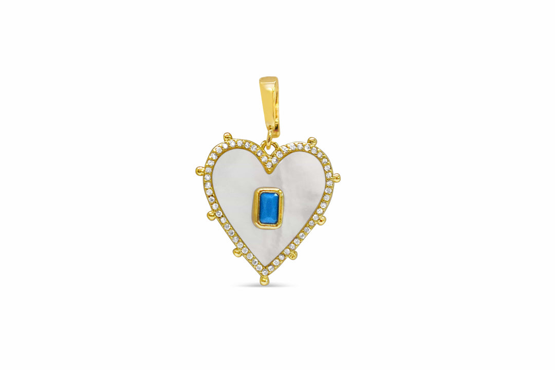 Pearl &amp; Gem Heart Clip-on Charm