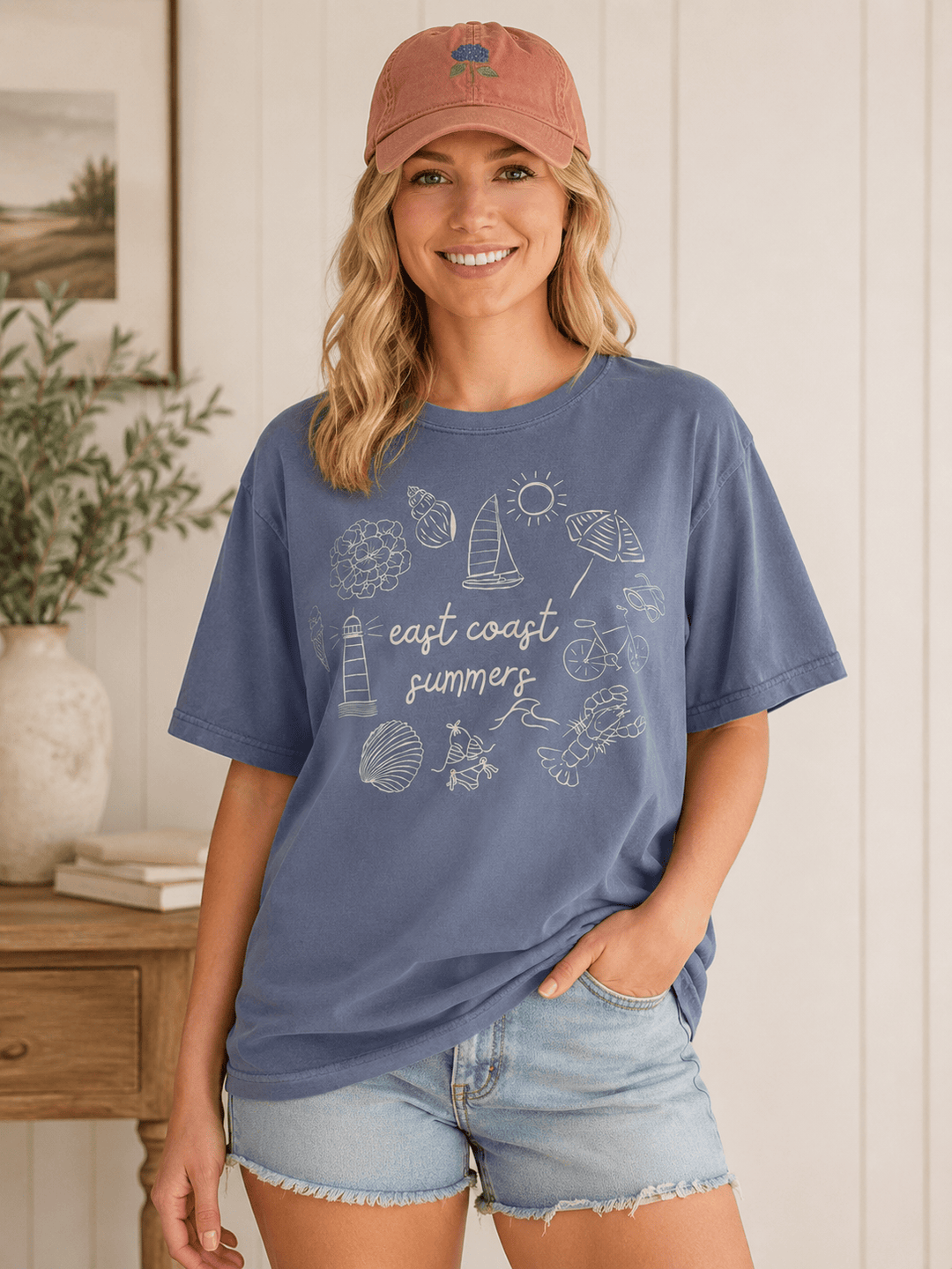Hydrangea Embroidered Icon Hat