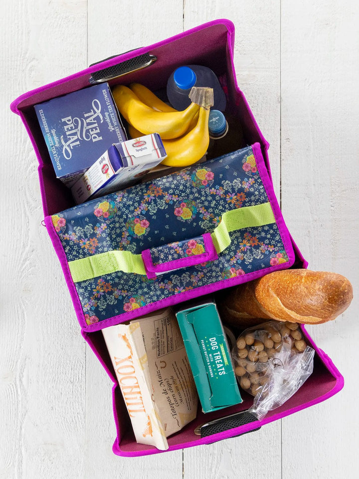 Navy Tropic Bandana Car Trunk Organizer