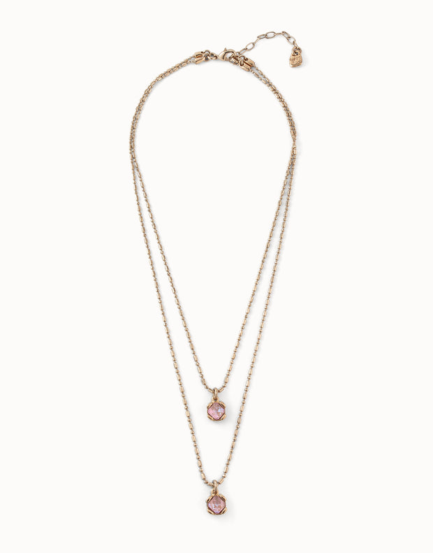 Uno de 50 Gold Aura Pink Necklace